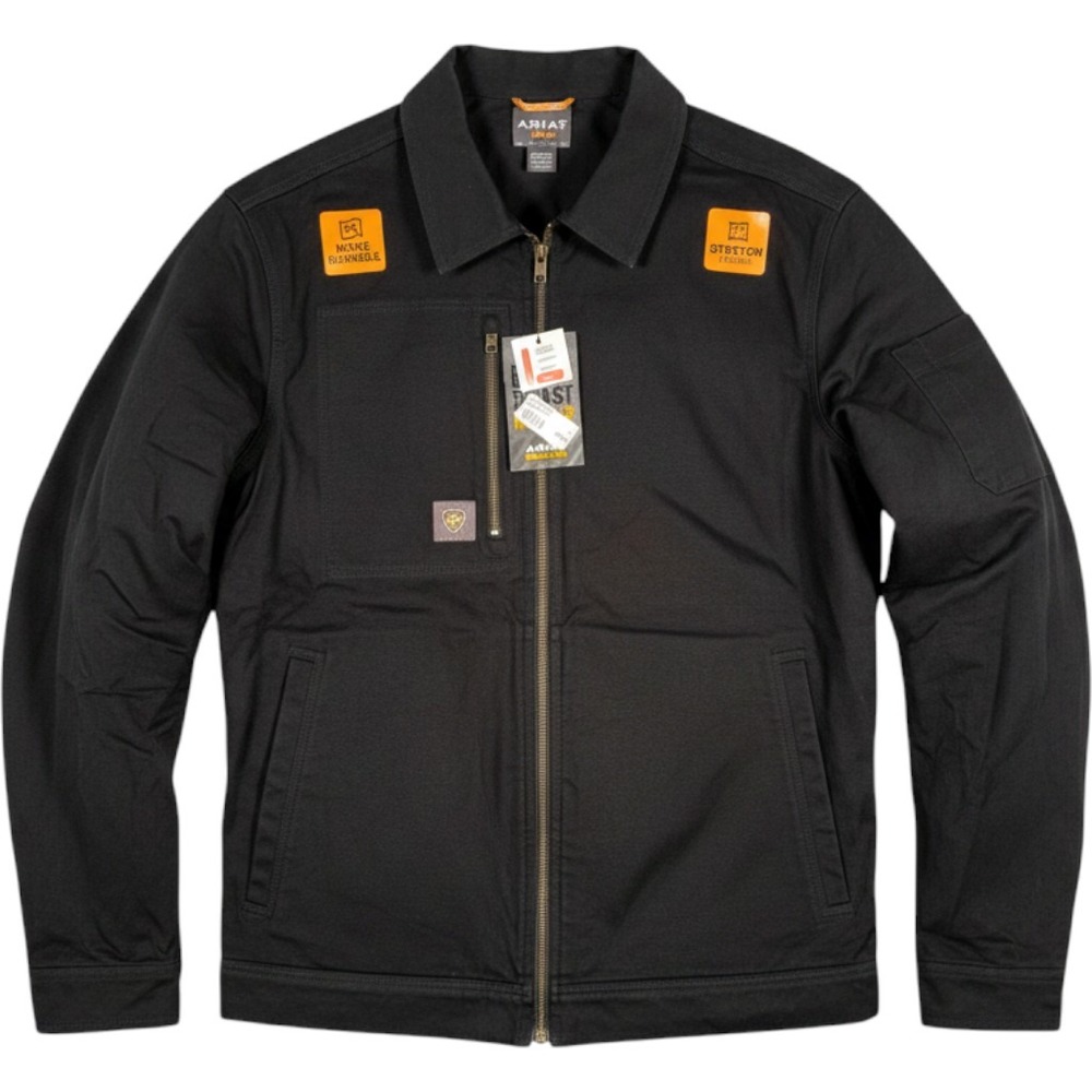 Ariat Rebar Made Tough Shop Jacket XXL Black Canvas Stretch 10062288 Cambodia